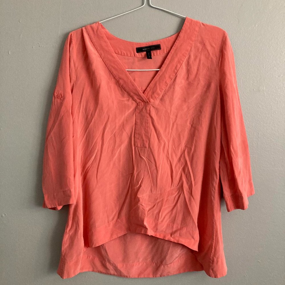 BCBGMaxAzria Pink Tunic Silk Kellyanne Size Small